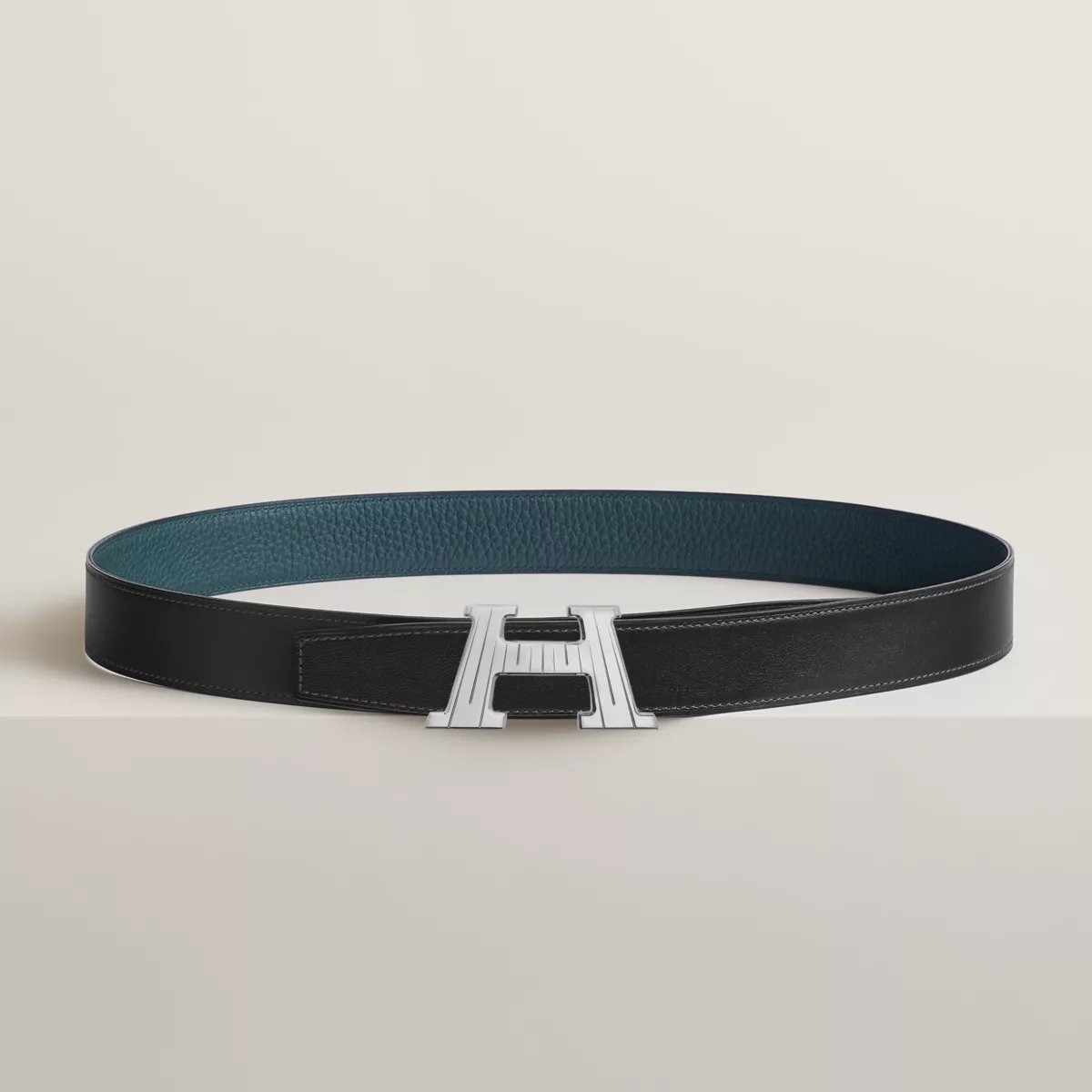 H Take Off belt buckle & Reversible leather strap 32 mm