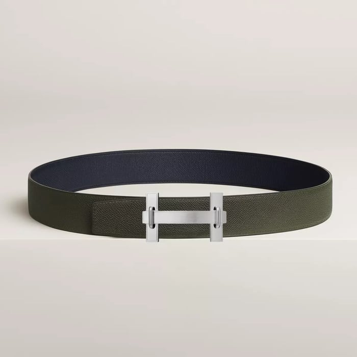 H Jumping Belt Buckle & Reversible Leather Strap 38 MM