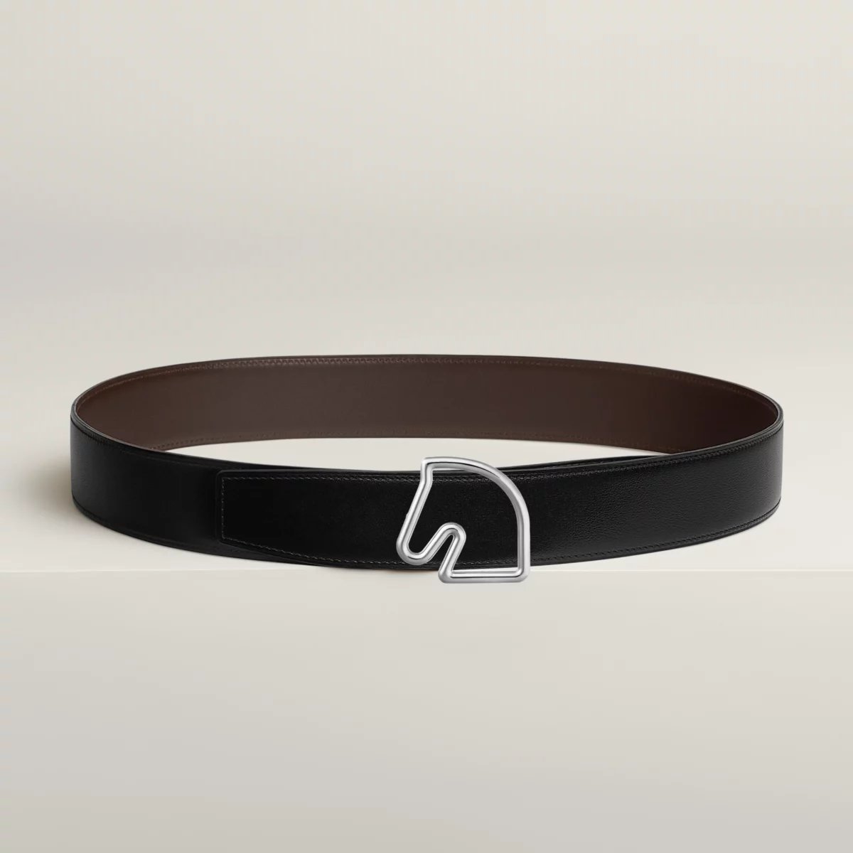 Tete de Cheval belt buckle & Reversible leather strap 38 mm