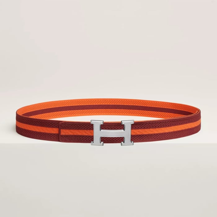 H Guillochee belt buckle & Team band 32 mm