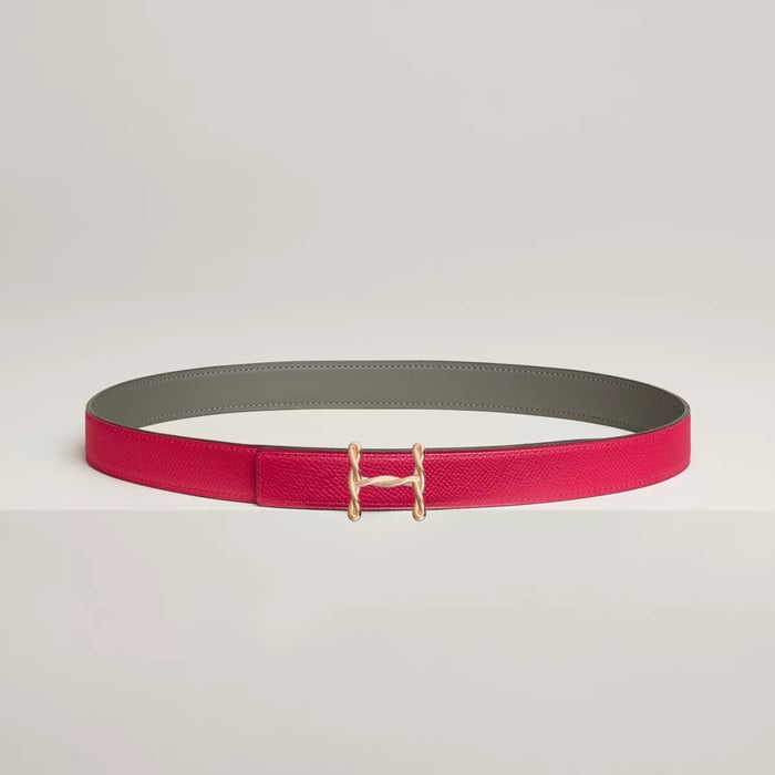 H Torsade Belt Buckle & Reversible Leather Strap 24 MM