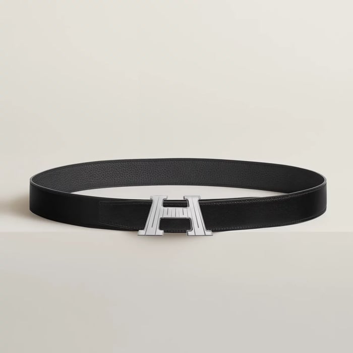 H Take Off Belt Buckle & Reversible Leather Strap 32 MM