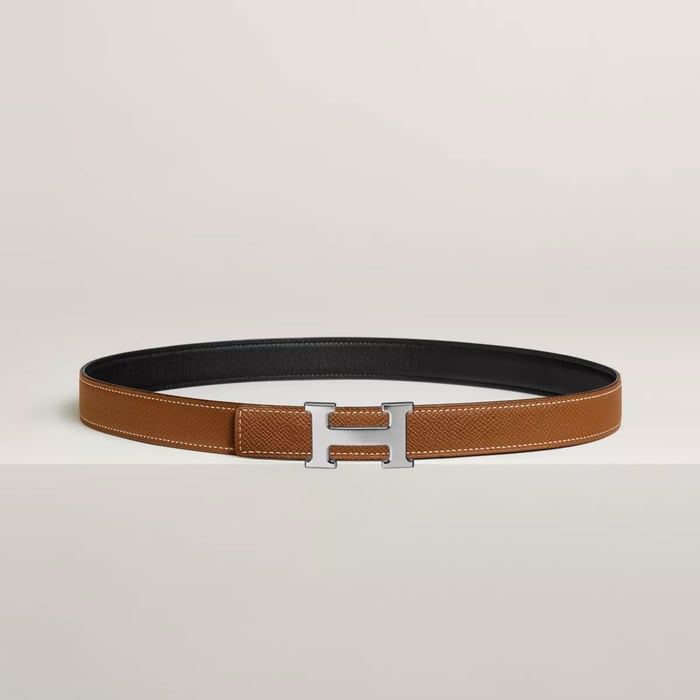 Mini H Belt Buckle & Reversible Leather Strap 24 MM