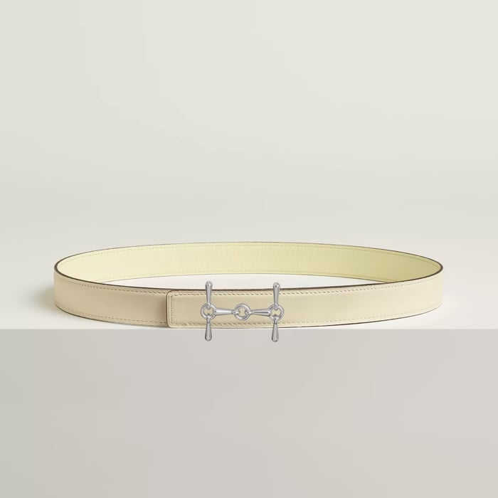 H Equestre Belt Buckle & Reversible Leather Strap 24 MM