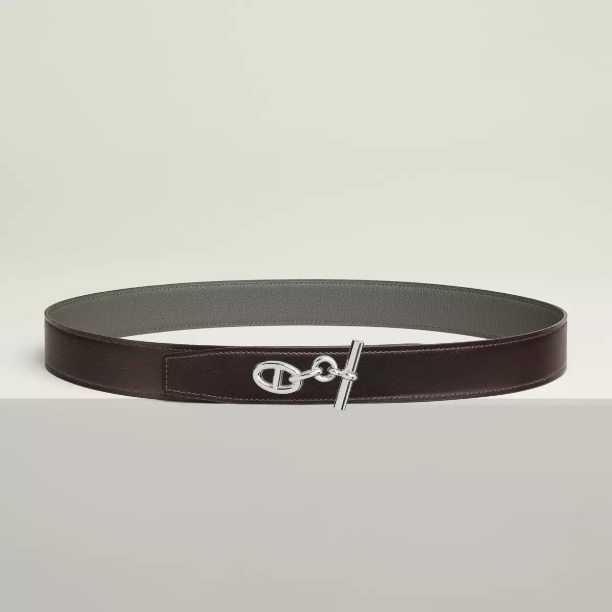 Yachting belt buckle & Reversible leather strap 32 mm