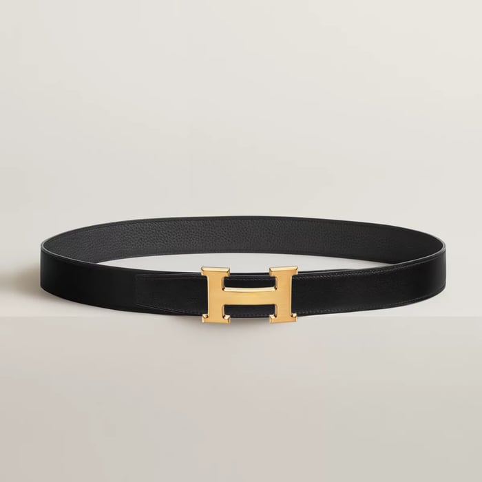 H belt buckle & Reversible leather strap 32 mm