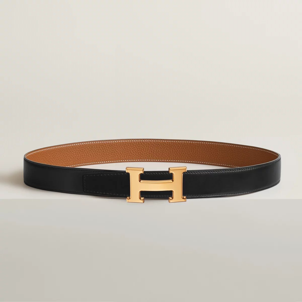 H belt buckle & Reversible leather strap 32 mm