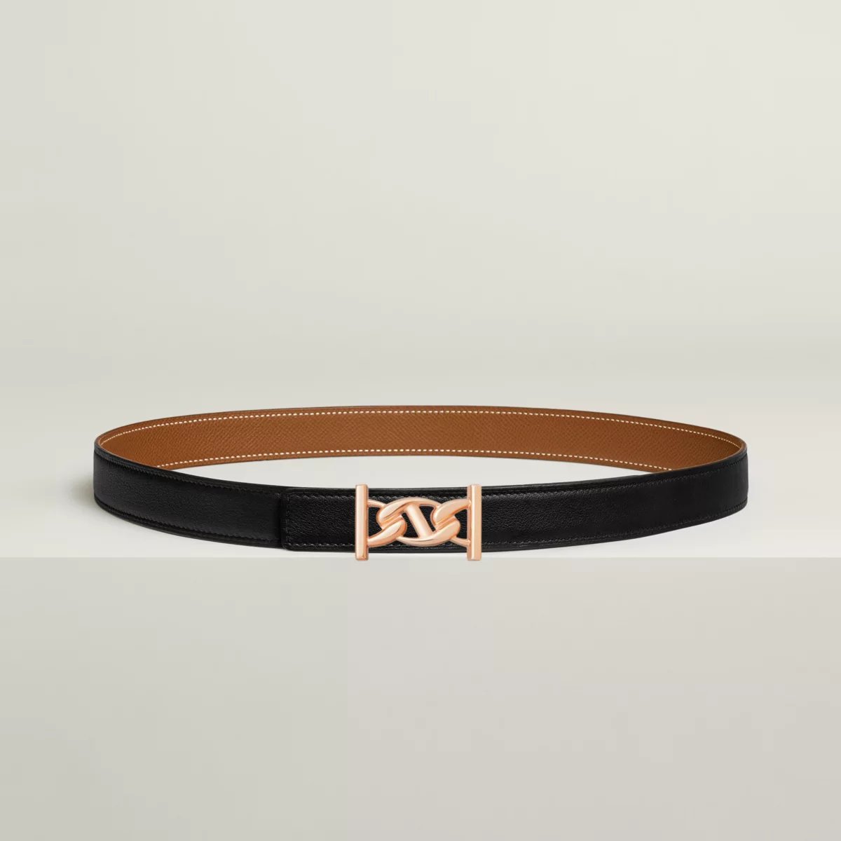 My H belt buckle & Reversible leather strap 24 mm