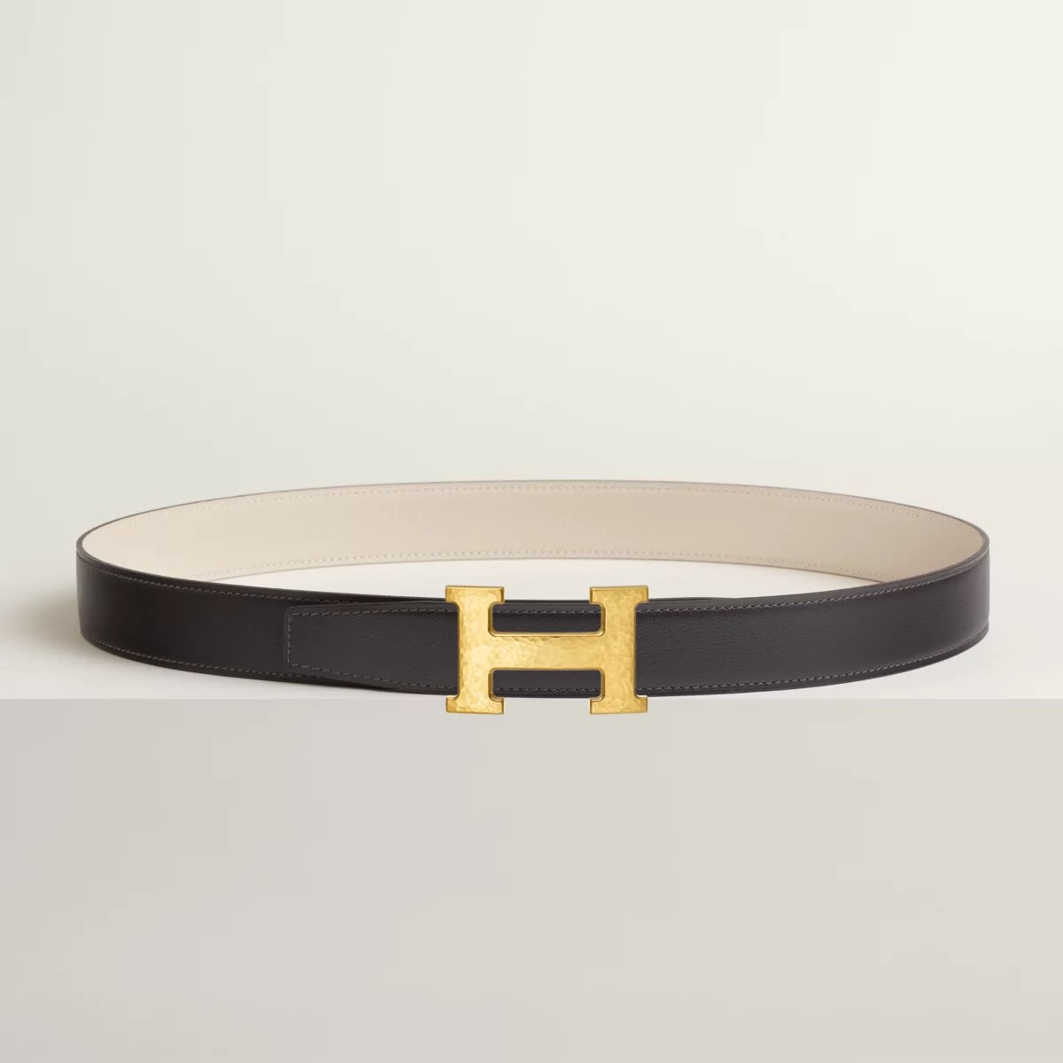 H Martelee belt buckle & Reversible leather strap 32 mm