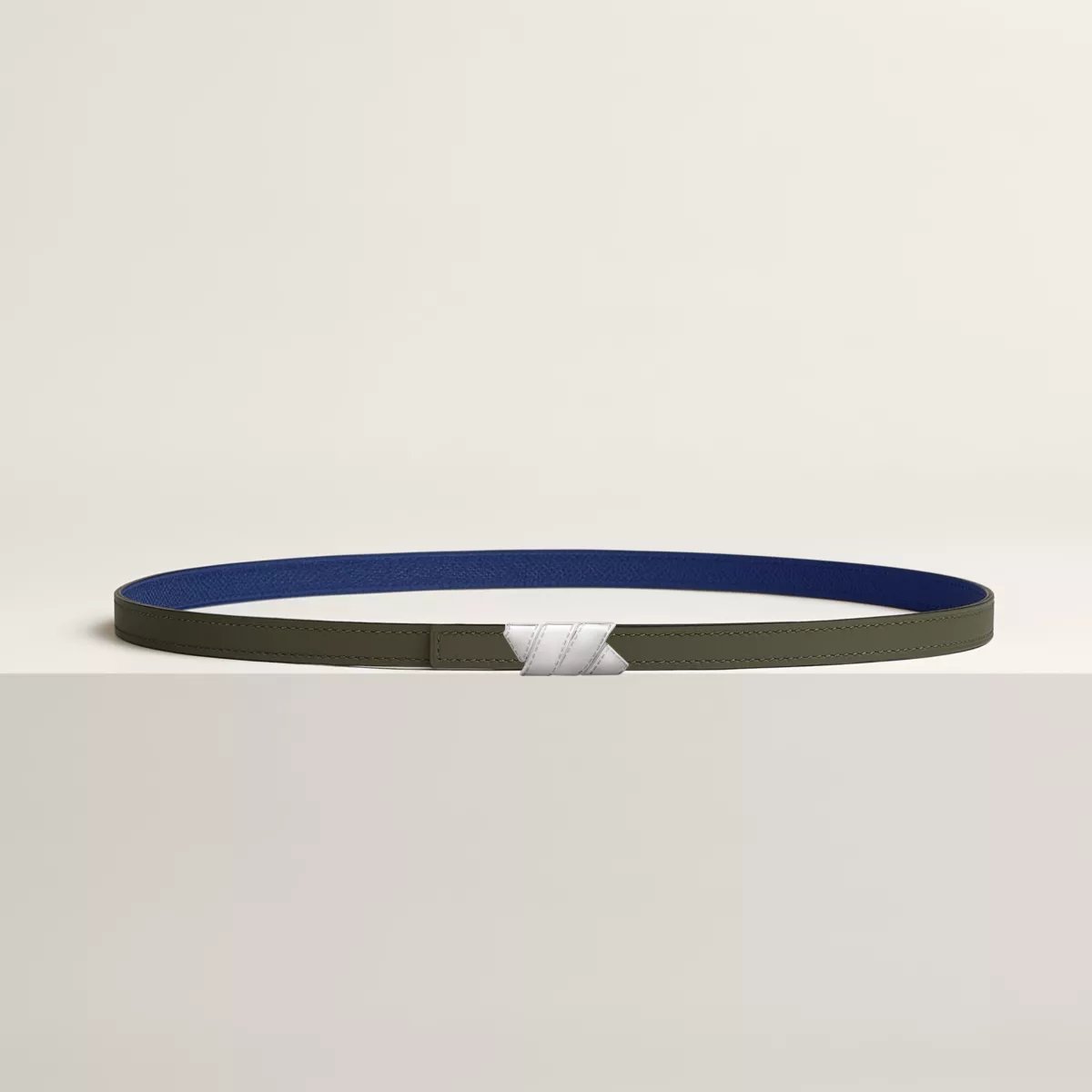 Ruban belt buckle & Reversible leather strap 13 mm