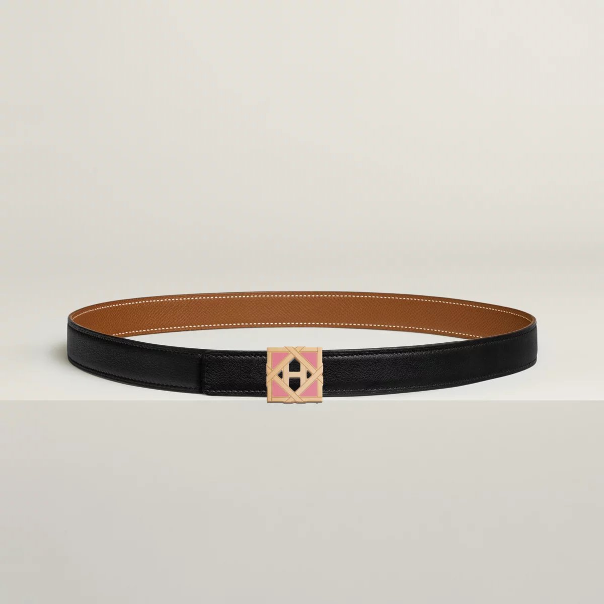 H Roseraie belt buckle & Reversible leather strap 24 mm