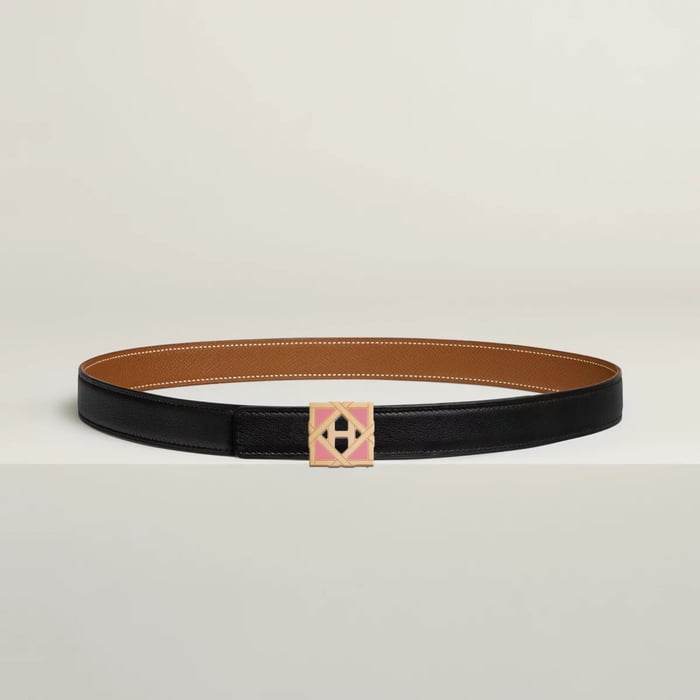 H Roseraie Belt Buckle & Reversible Leather Strap 24 MM