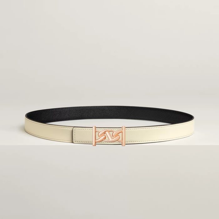 My H Belt Buckle & Reversible Leather Strap 24 MM