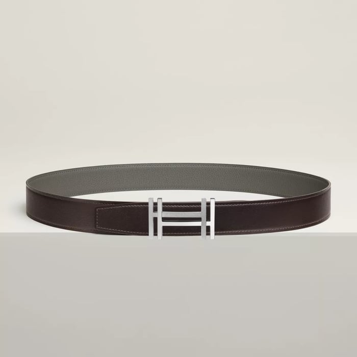 H Au Carre Belt Buckle & Reversible Leather Strap 32 MM