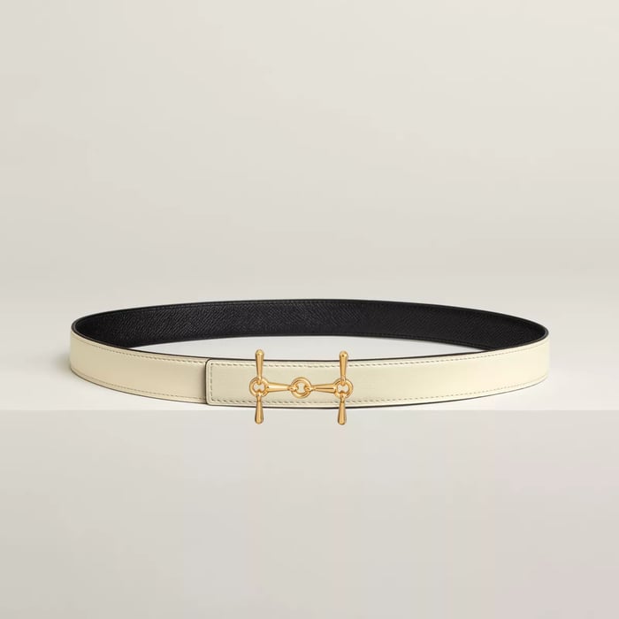 H Equestre Belt Buckle & Reversible Leather Strap 24 MM