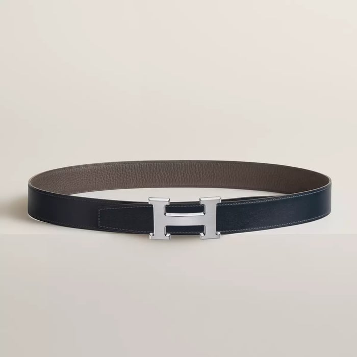 H Belt Buckle & Reversible Leather Strap 32 MM