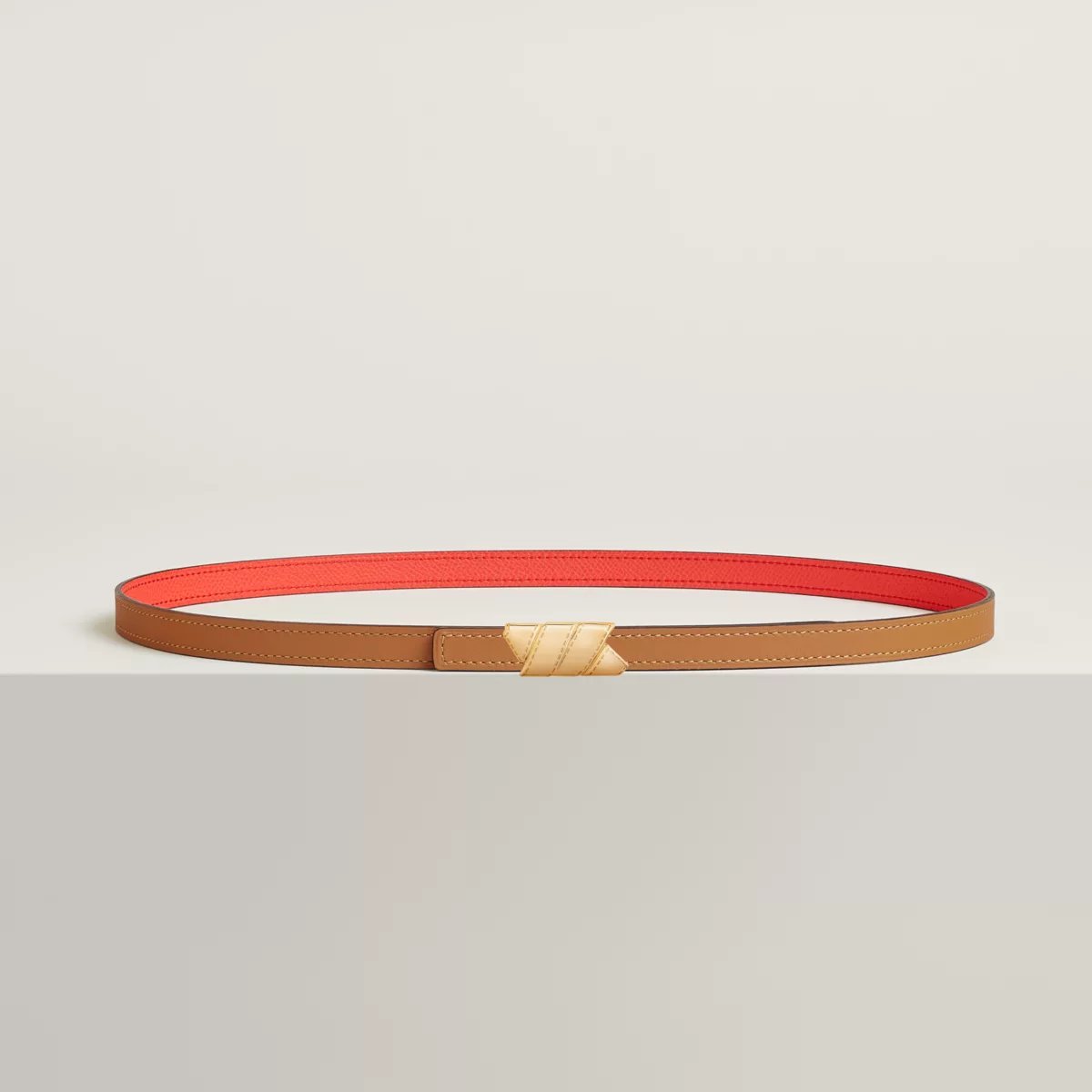 Ruban belt buckle & Reversible leather strap 13 mm