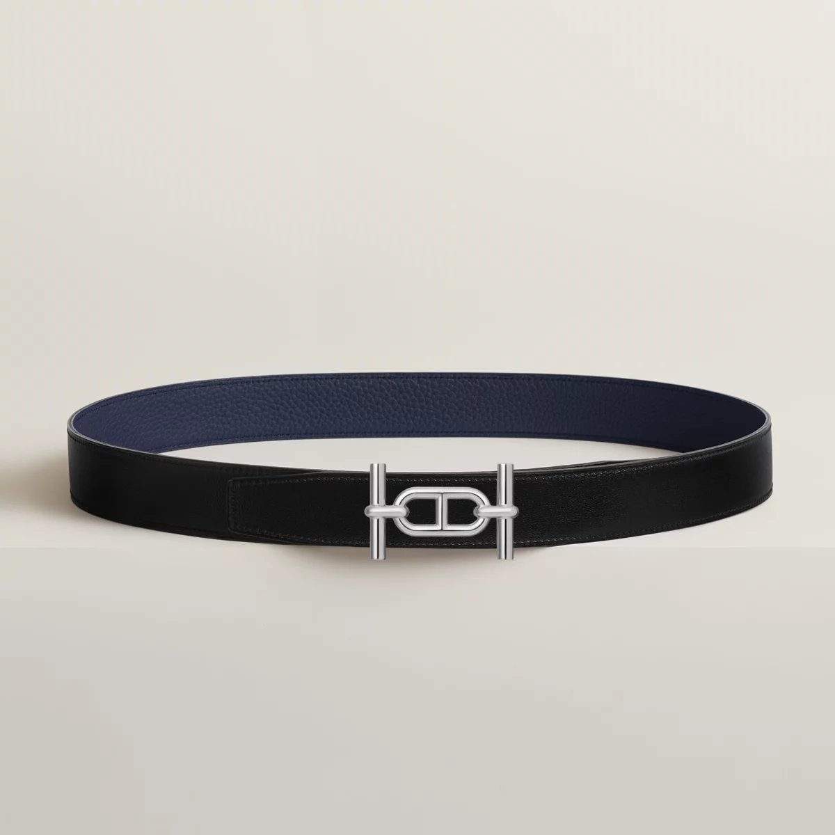Ancre belt buckle & Reversible leather strap 32 mm