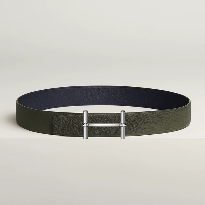 H d'Ancre Belt Buckle & Reversible Leather Strap 38 MM
