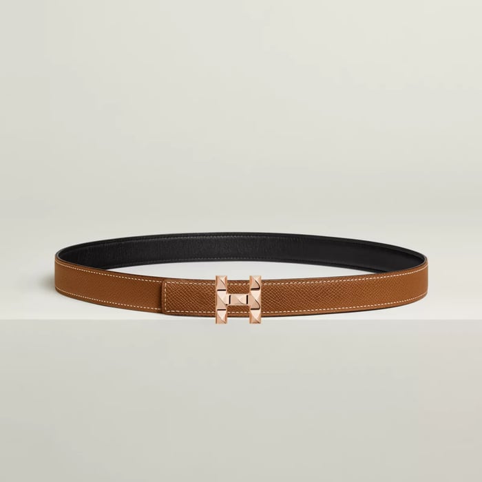 H Infini Belt Buckle & Reversible Leather Strap 24 MM