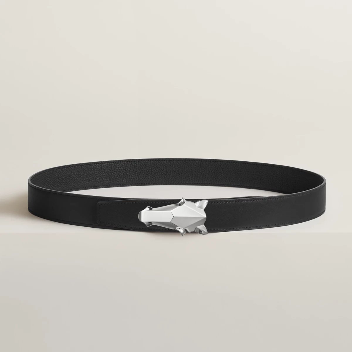 Destrier belt buckle & Reversible leather strap 32 mm