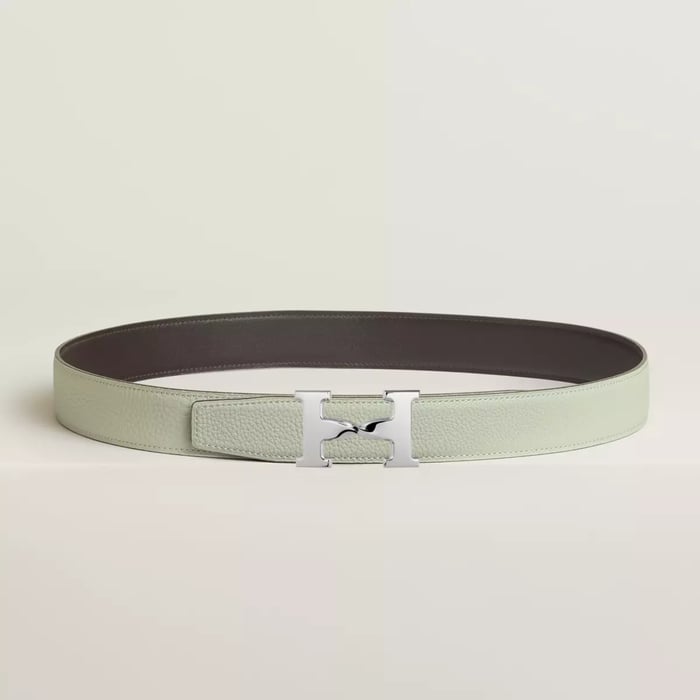 H Twist Belt Buckle & Reversible Leather Strap 32 MM