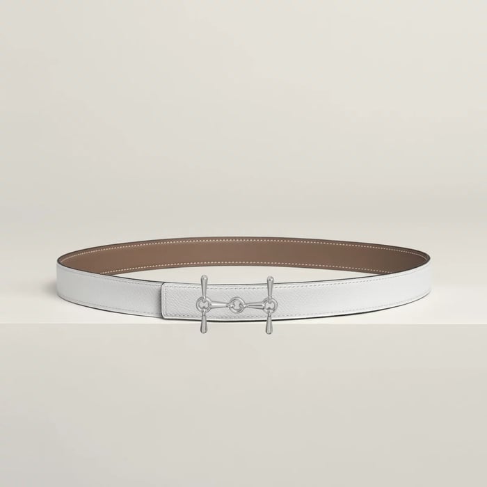 H Equestre Belt Buckle & Reversible Leather Strap 24 MM