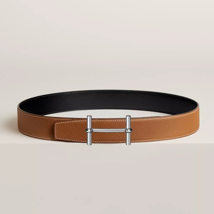 H d'Ancre Belt Buckle & Reversible Leather Strap 38 MM