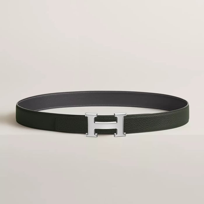 H Belt Buckle & Reversible Leather Strap 32 MM