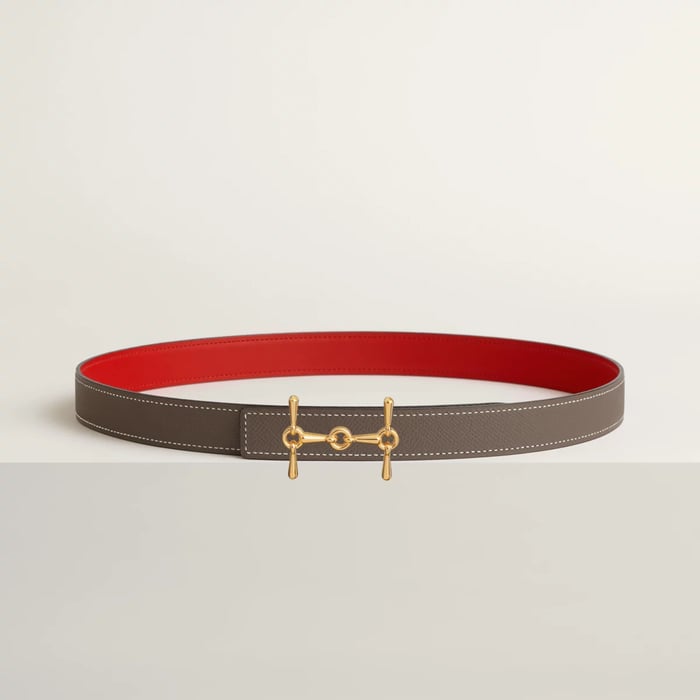 H Equestre 벨트 버클 & 리버서블 가죽 스트랩 24mm