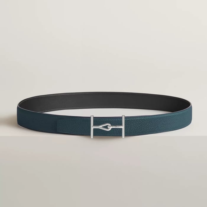 Jumbo Belt Buckle & Reversible Leather Strap 32 MM