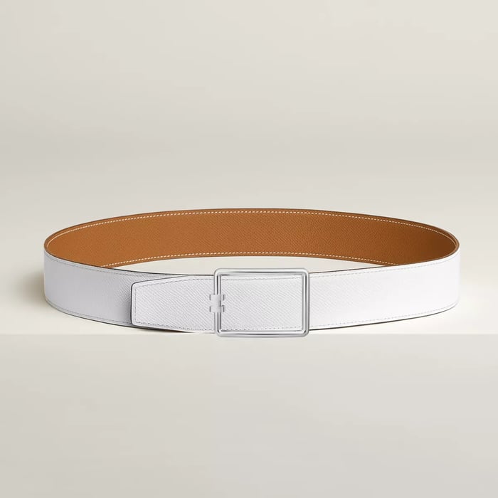 Tube H Belt Buckle & Reversible Leather Strap 38 MM