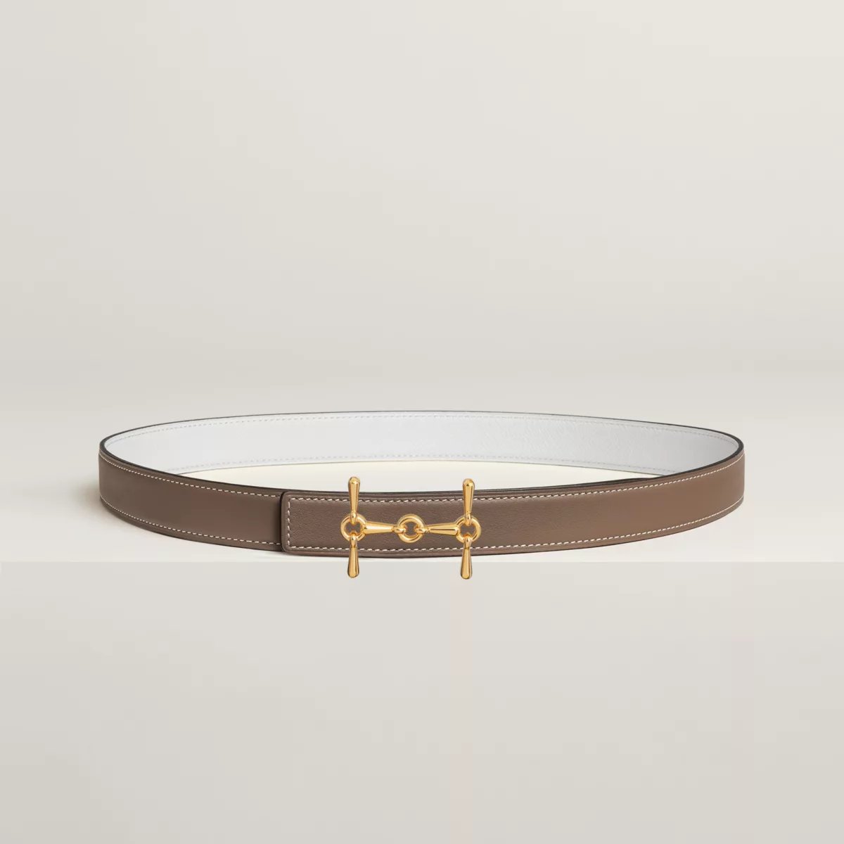 H Equestre belt buckle & Reversible leather strap 24 mm