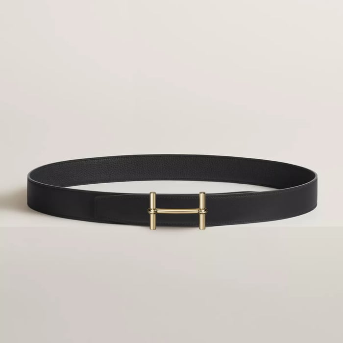 H d'Ancre Belt Buckle & Reversible Leather Strap 32 MM