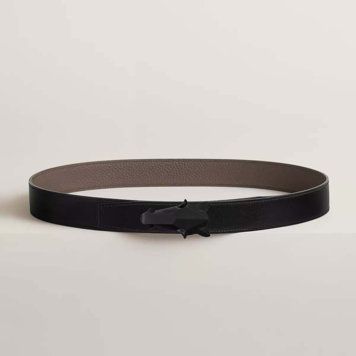 Destrier belt buckle & Reversible leather strap 32 mm