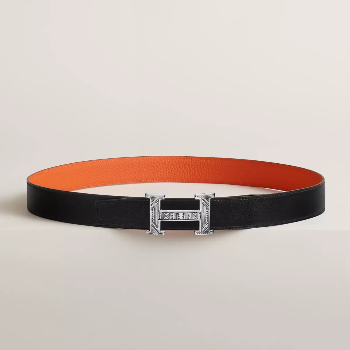 H Touareg belt buckle & Reversible leather strap 32 mm