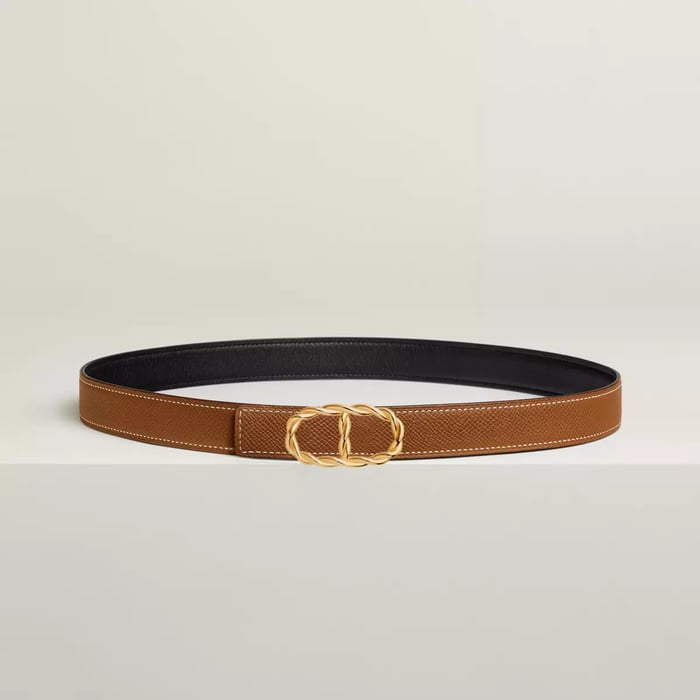 Maillon Torsade Belt Buckle & Reversible Leather Strap 24 MM