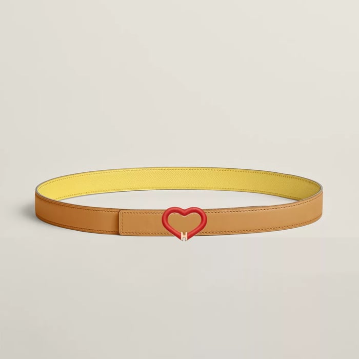Plein Coeur belt buckle & Reversible leather strap 24 mm