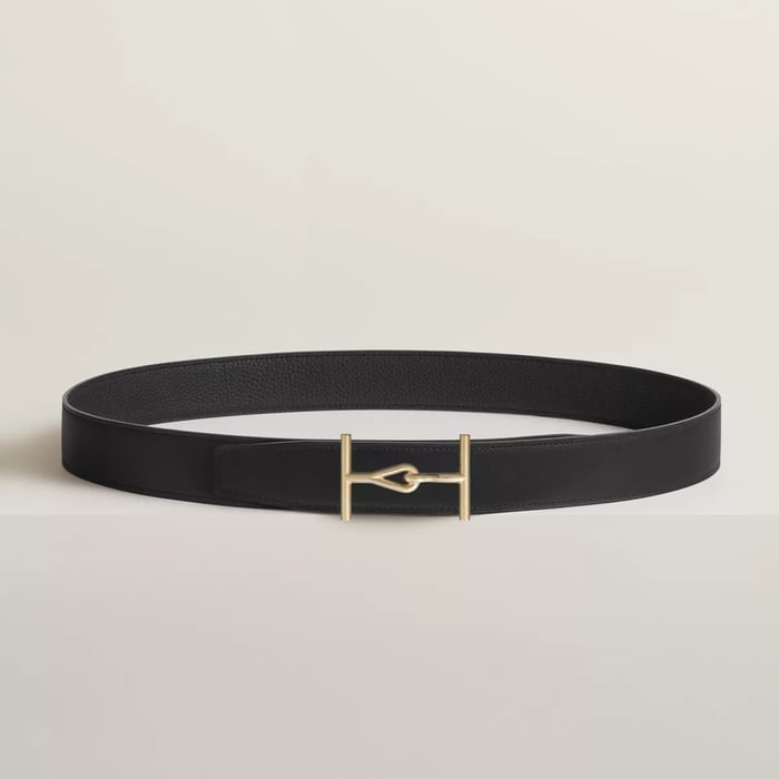 Jumbo Belt Buckle & Reversible Leather Strap 32 MM