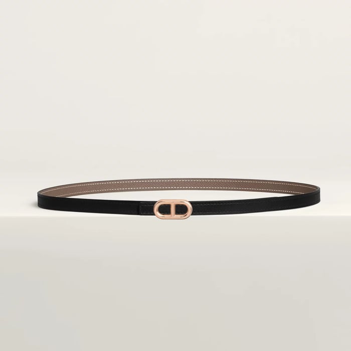 Maillon H belt buckle & Reversible leather strap 13 mm