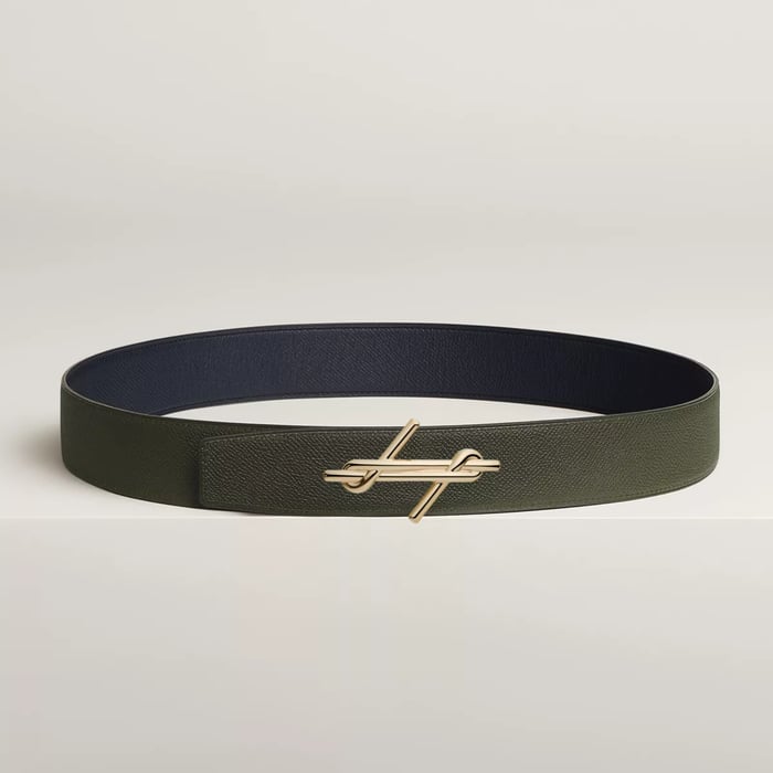 H Noue Belt Buckle & Reversible Leather Strap 38 MM
