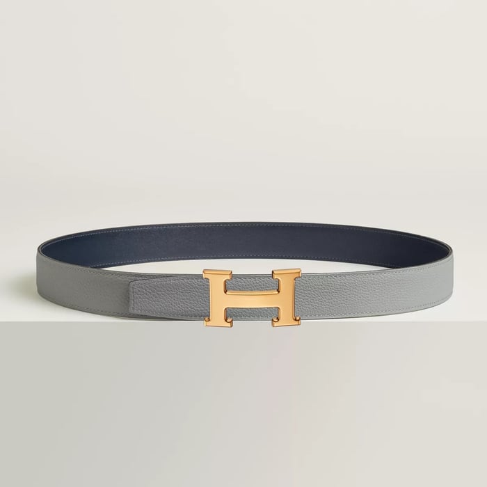 H Belt Buckle & Reversible Leather Strap 32 MM