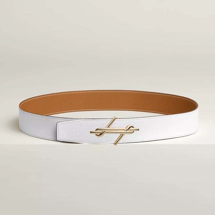 H Noue Belt Buckle & Reversible Leather Strap 38 MM