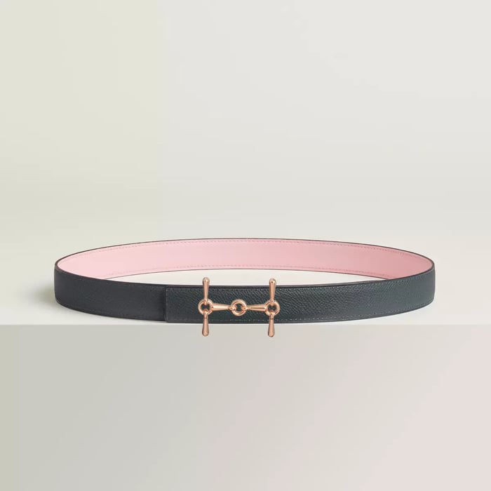 H Equestre Belt Buckle & Reversible Leather Strap 24 MM