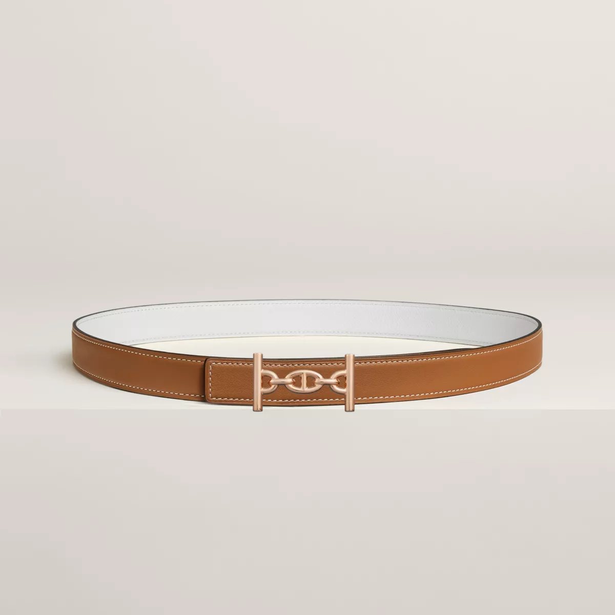 Boucle de ceinture Lagune & Cuir de ceinture réversible 24 mm