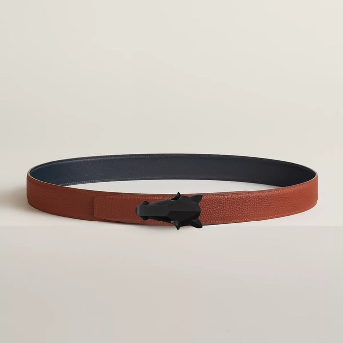 Destrier Belt Buckle & Reversible Leather Strap 32 MM
