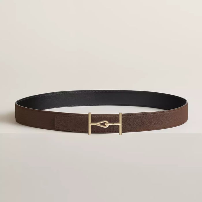 Jumbo Belt Buckle & Reversible Leather Strap 32 MM