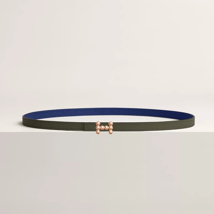 Bubble belt buckle & Reversible leather strap 13 mm