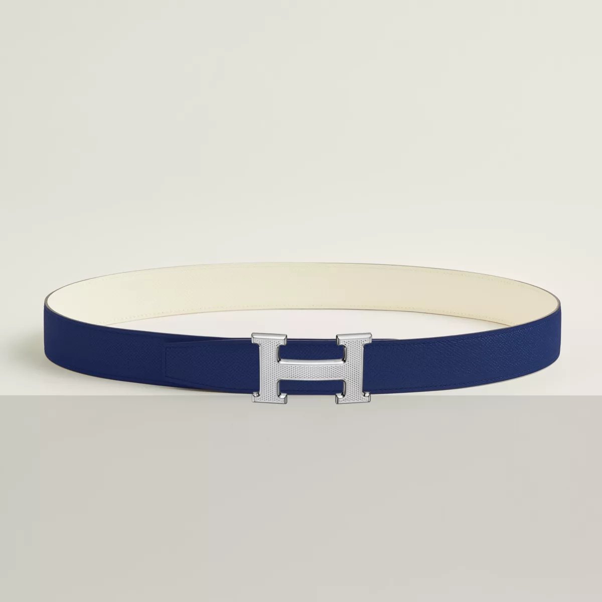 H Guillochee 벨트 버클 & 리버서블 가죽 스트랩 32mm