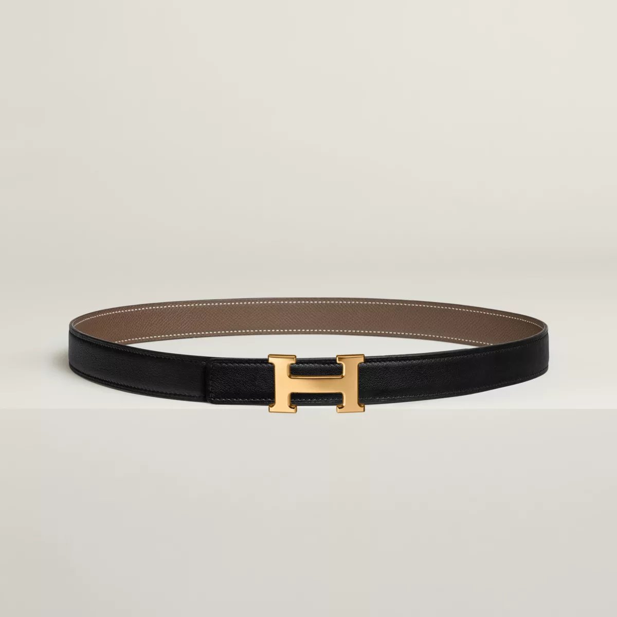 Mini H belt buckle & Reversible leather strap 24 mm